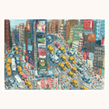 Times Square, NY - Hand-Drawn Coloured Pencil Art Print