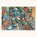 Tokyo City Street - Hand-Drawn Coloured Pencil Art Print
