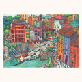 Riomaggiore, Cinque Terre - Amalfi Hand-Drawn Coloured Pencil Art Print