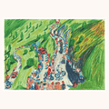 Alpe d’Huez - Tour de France Hand-Drawn Coloured Pencil Art Print