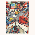 Shaftesbury Memorial Fountain, Piccadilly - Hand-Drawn Coloured Pencil Art Print